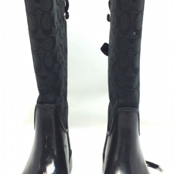 Coach Tristee Signature Logo Lace Up Rain Boots - Picture 6 of 6